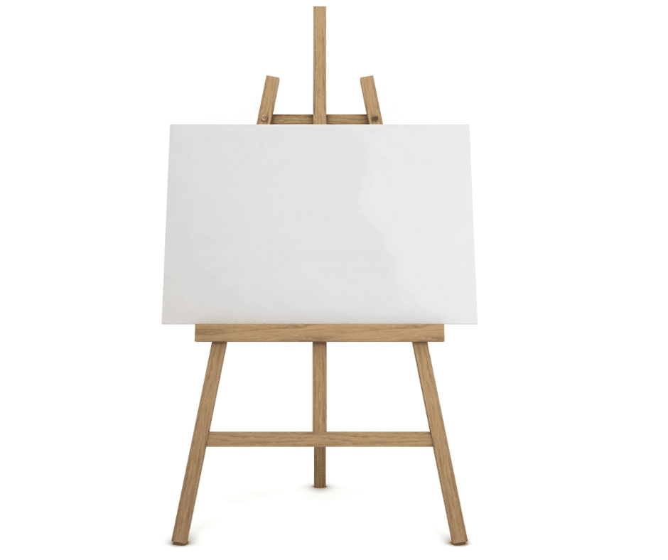 Artist canvas on a stand