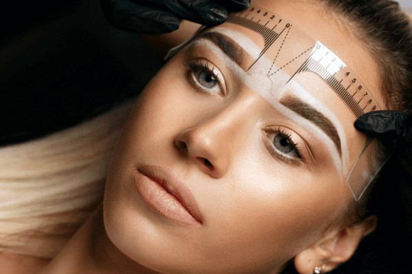 brow mapping before cosmetic tattoo